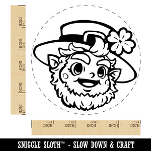 Cute Saint Patrick's Day Leprechaun Head Rubber Stamp for Stamping Crafting Planners