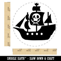 Pirate Ship with Jolly Roger Skull Rubber Stamp for Stamping Crafting Planners