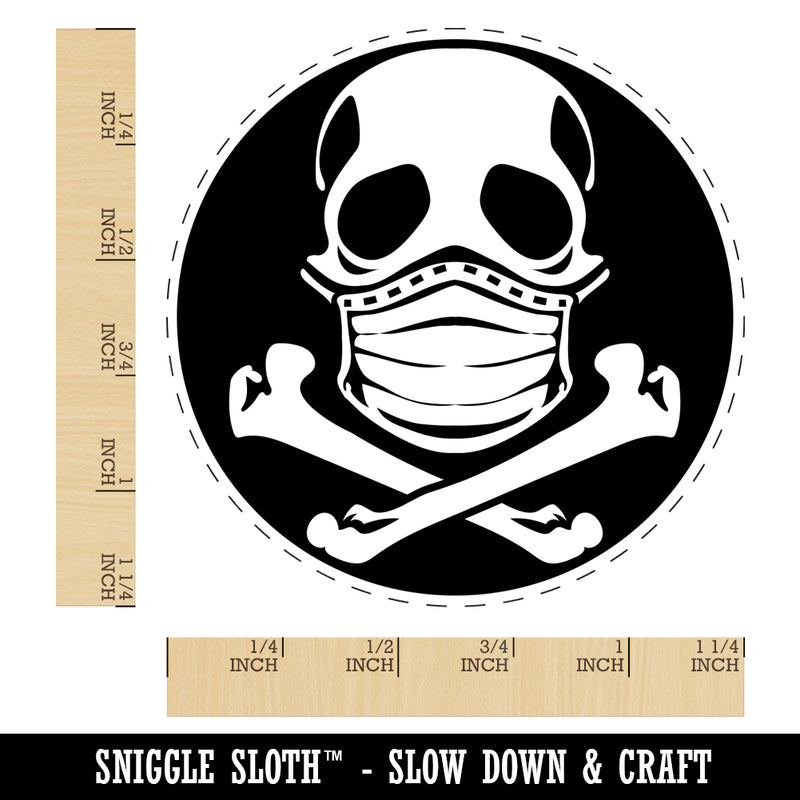 Skull Wearing Mask Rubber Stamp for Stamping Crafting Planners