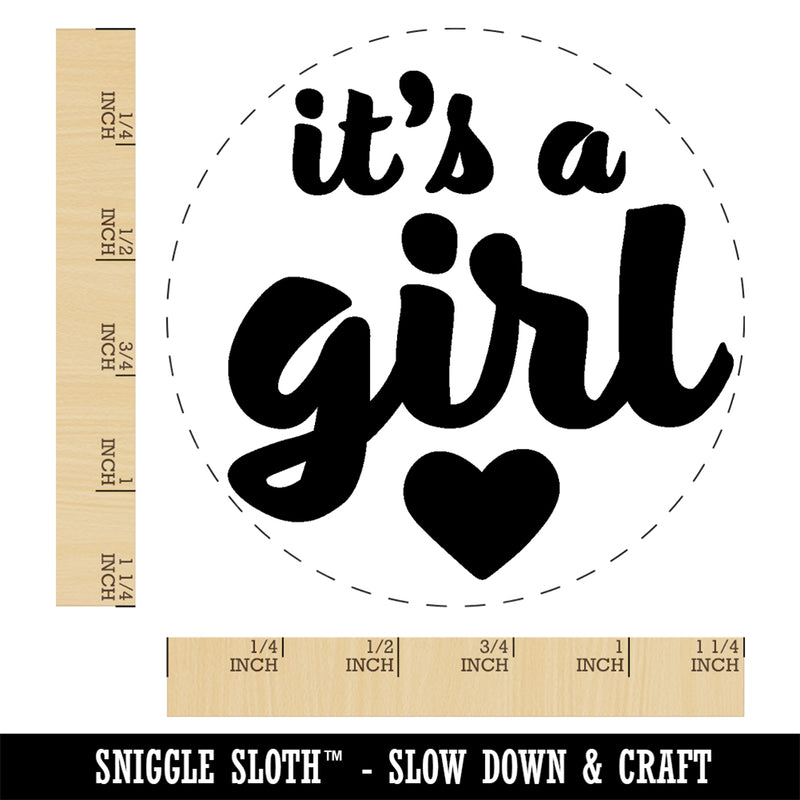 It's a Girl Baby Shower Party Rubber Stamp for Stamping Crafting Planners