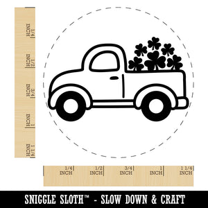 Cute Truck with Shamrocks Luck St. Patrick's Day Rubber Stamp for Stamping Crafting Planners