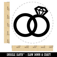 Wedding Rings with Diamond Overlapping Rubber Stamp for Stamping Crafting Planners