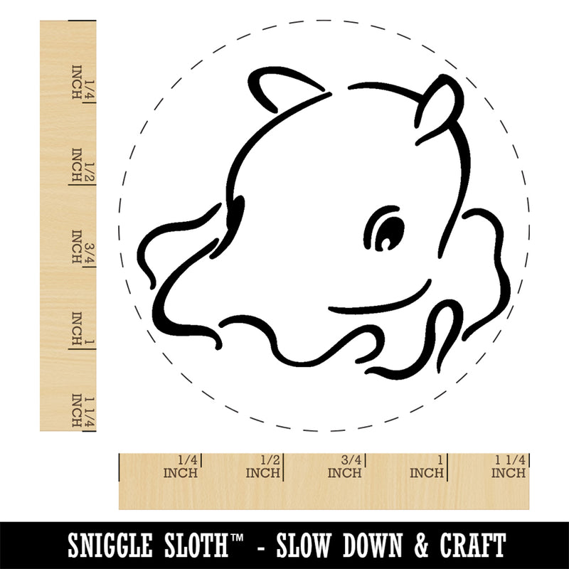 Adorable Sweet Umbrella Octopus Rubber Stamp for Stamping Crafting Planners