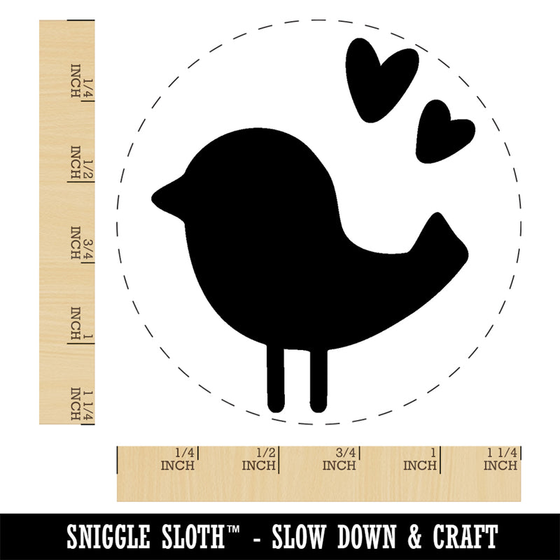 Baby Chick Bird with Hearts Spring Summer Rubber Stamp for Stamping Crafting Planners