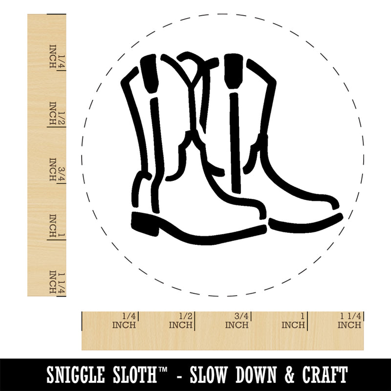 Simple Cowboy Cowgirl Boots Country Farm Life Rubber Stamp for Stamping Crafting Planners