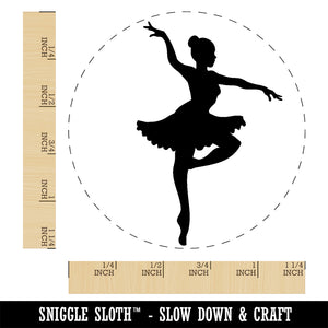 Ballerina Dancer in Tutu On Pointe Rubber Stamp for Stamping Crafting Planners