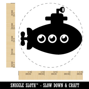 Cartoon Submarine Boat Aquatic Underwater Vehicle with Periscope and Propeller Rubber Stamp for Stamping Crafting Planners