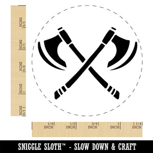 Crossed Viking Battle Axes Weapons Rubber Stamp for Stamping Crafting Planners