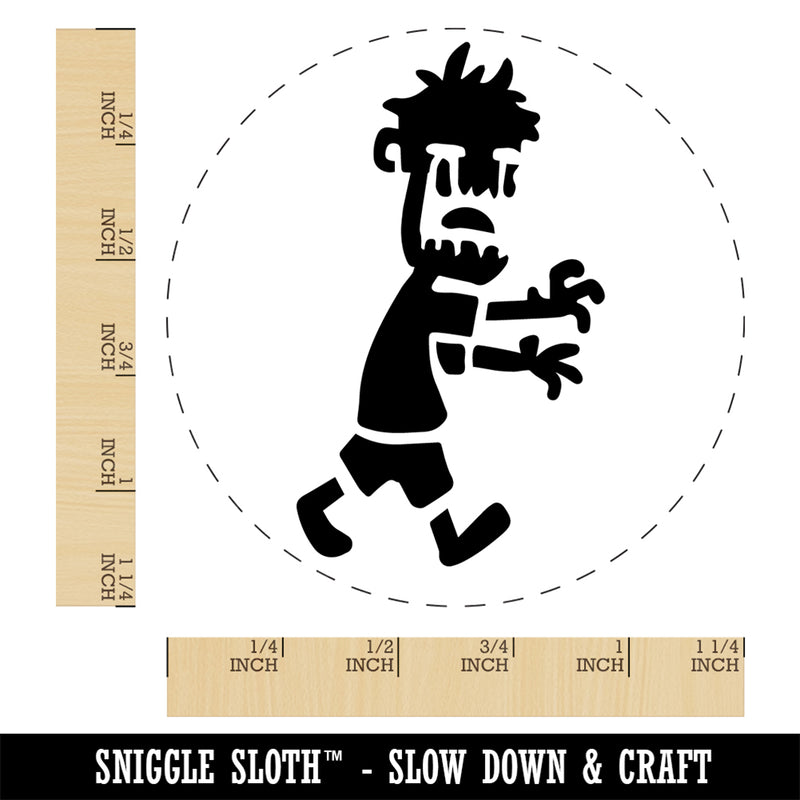 Cute Zombie Monster Undead Walking Halloween Rubber Stamp for Stamping Crafting Planners