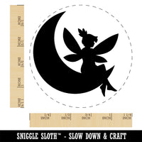 Fairy With Butterfly Wings Sitting on Moon Fantasy Rubber Stamp for Stamping Crafting Planners