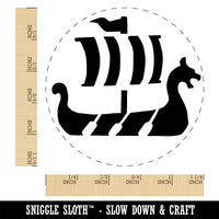 Viking Dragon Headed Longboat Ship with Sails Rubber Stamp for Stamping Crafting Planners