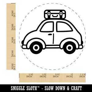 Cute Car with Suitcase Road Trip Travel Rubber Stamp for Stamping Crafting Planners