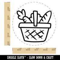 Grocery Basket Bread Carrot Rubber Stamp for Stamping Crafting Planners