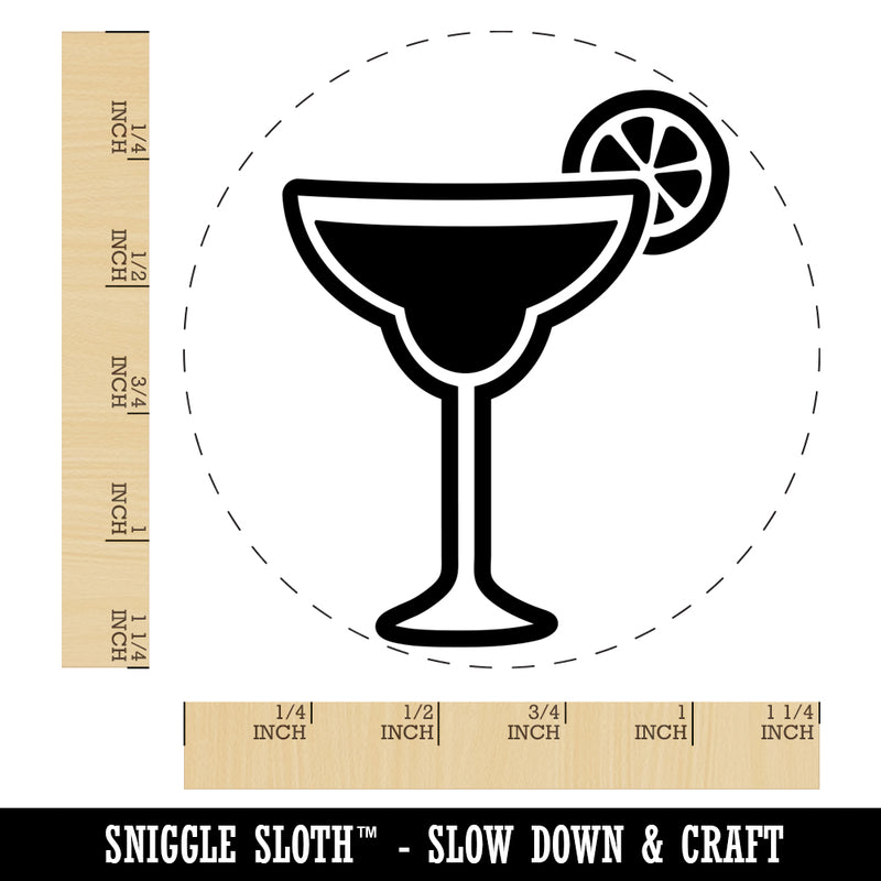 Margarita Cocktail with Lime Rubber Stamp for Stamping Crafting Planners