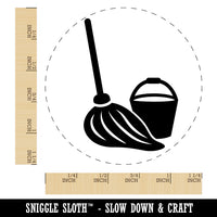 Mop and Bucket Cleaning Rubber Stamp for Stamping Crafting Planners