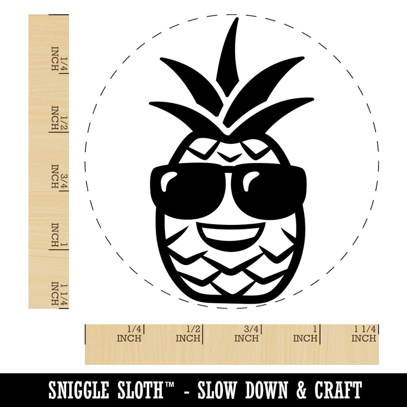 Pineapple with Sunglasses Rubber Stamp for Stamping Crafting Planners