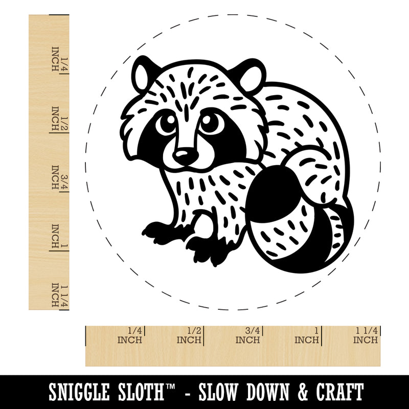 Baby Raccoon Woodland Animal Rubber Stamp for Stamping Crafting Planners