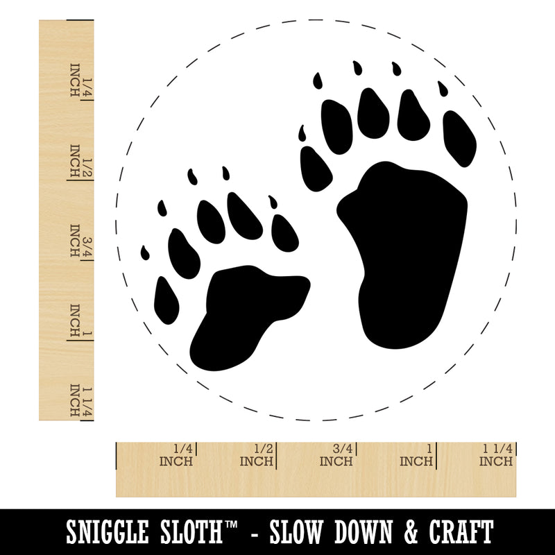 Bear Tracks Animal Paw Prints Rubber Stamp for Stamping Crafting Planners