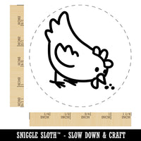 Cartoon Chicken Hen Pecking Ground Rubber Stamp for Stamping Crafting Planners