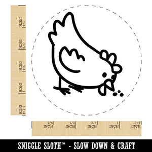 Cartoon Chicken Hen Pecking Ground Rubber Stamp for Stamping Crafting Planners