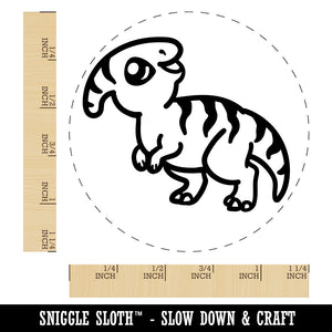 Chibi Parasaurolophus Dinosaur Rubber Stamp for Stamping Crafting Planners