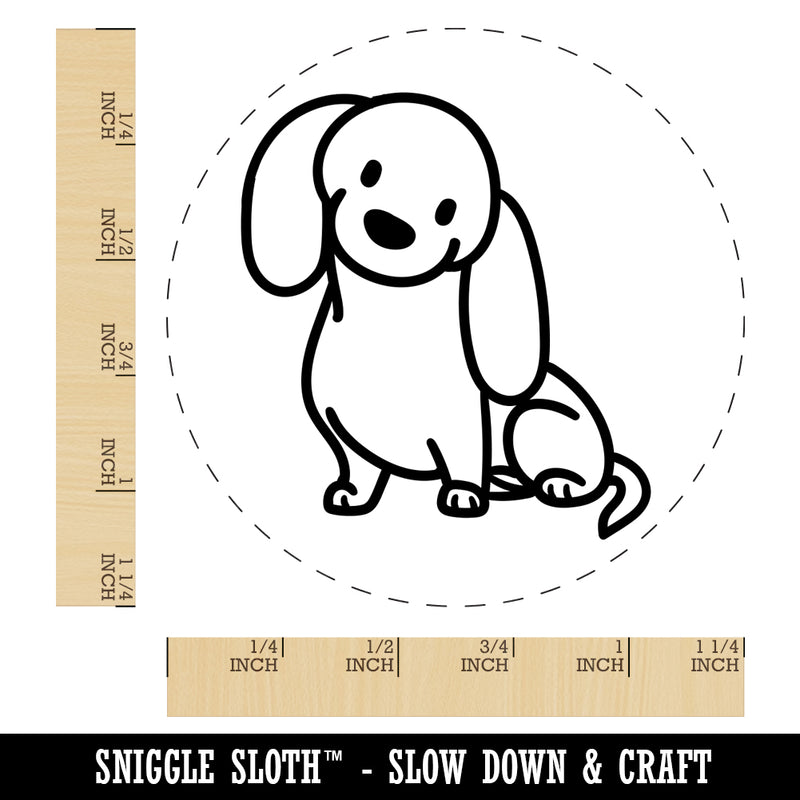 Dachshund Sitting Tilting Head Wiener Dog Rubber Stamp for Stamping Crafting Planners