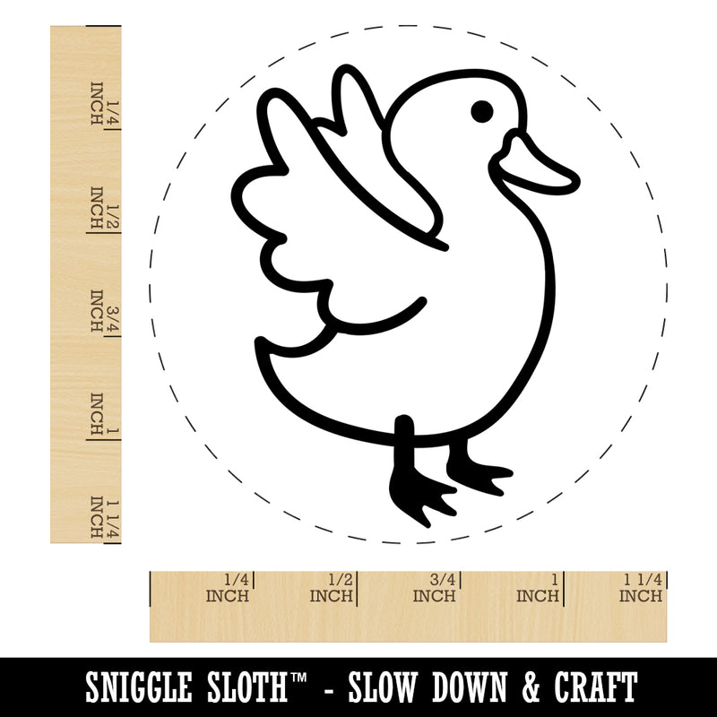 Delightful Duck Flapping Wings Rubber Stamp for Stamping Crafting Planners