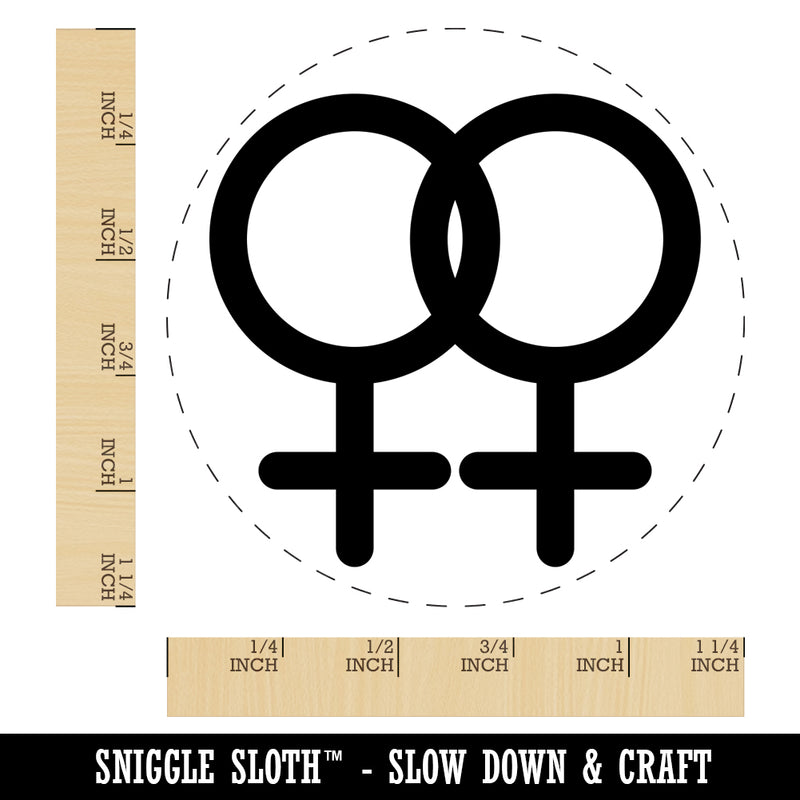 Doubled Female Sign Lesbian Gender Symbol Rubber Stamp for Stamping Crafting Planners