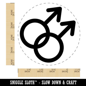 Doubled Male Sign Gay Gender Symbol Rubber Stamp for Stamping Crafting Planners