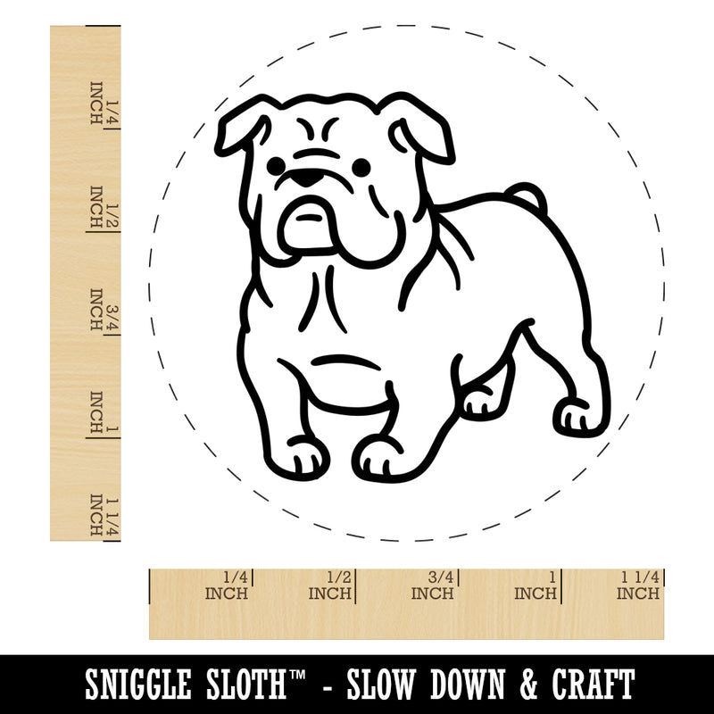 English Bulldog Standing Dog Rubber Stamp for Stamping Crafting Planners