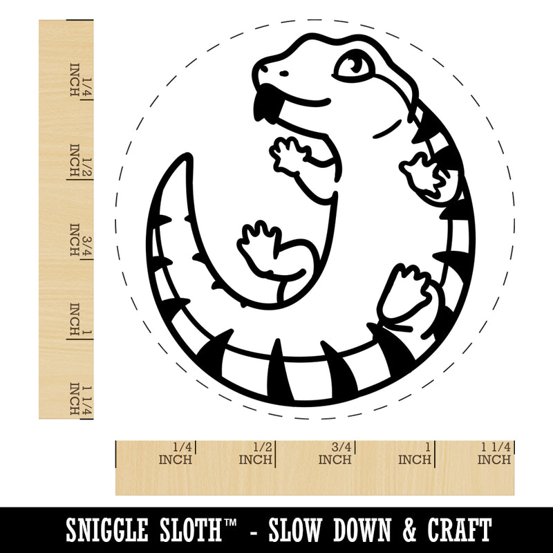 Fat Cute Blue Tongued Skink Lizard Reptile Rubber Stamp for Stamping Crafting Planners