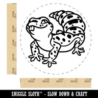 Fat Cute Leopard Gecko Lizard Reptile Rubber Stamp for Stamping Crafting Planners