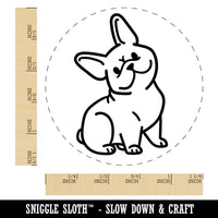Frenchie Sitting Tilting Head French Bulldog Dog Rubber Stamp for Stamping Crafting Planners