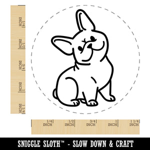 Frenchie Sitting Tilting Head French Bulldog Dog Rubber Stamp for Stamping Crafting Planners