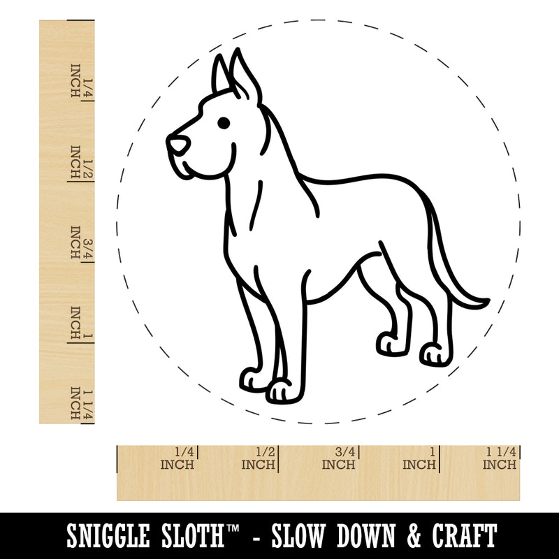 Great Dane Standing Dog Rubber Stamp for Stamping Crafting Planners