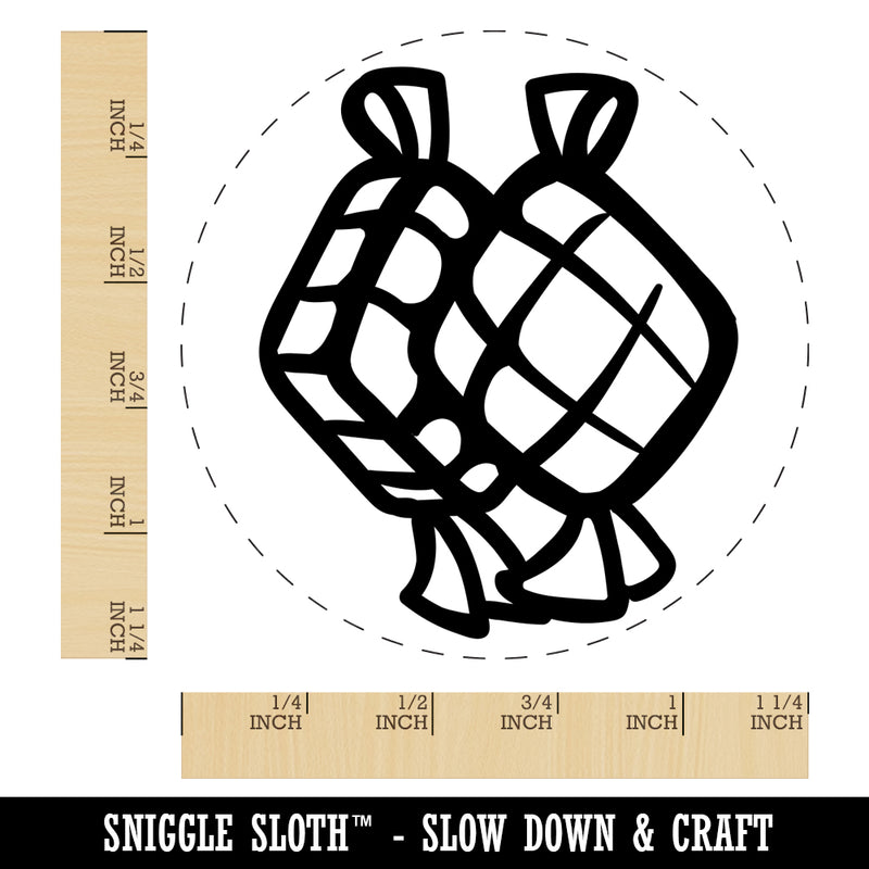 Ketupat Woven Rice Cakes Indonesia Food Rubber Stamp for Stamping Crafting Planners