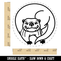 Mischievous River Otter Rubber Stamp for Stamping Crafting Planners