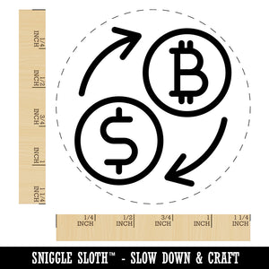 Money Exchange Bitcoin to USD Dollar Rubber Stamp for Stamping Crafting Planners