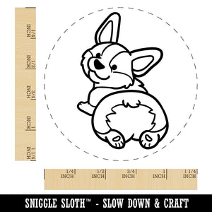 Pembroke Welsh Corgi from Behind Butt Dog Rubber Stamp for Stamping Crafting Planners