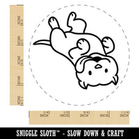 Pit Bull Laying on Back Dog Rubber Stamp for Stamping Crafting Planners