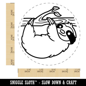 Sloth Hanging from a Branch Rubber Stamp for Stamping Crafting Planners