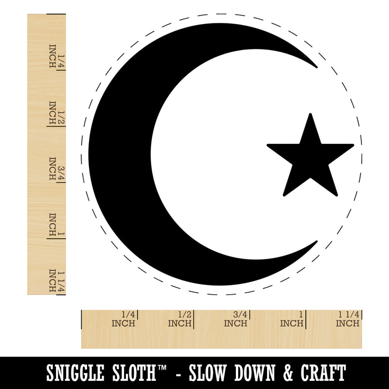 Star and Crescent Moon Islam Ottoman Rubber Stamp for Stamping Crafting Planners