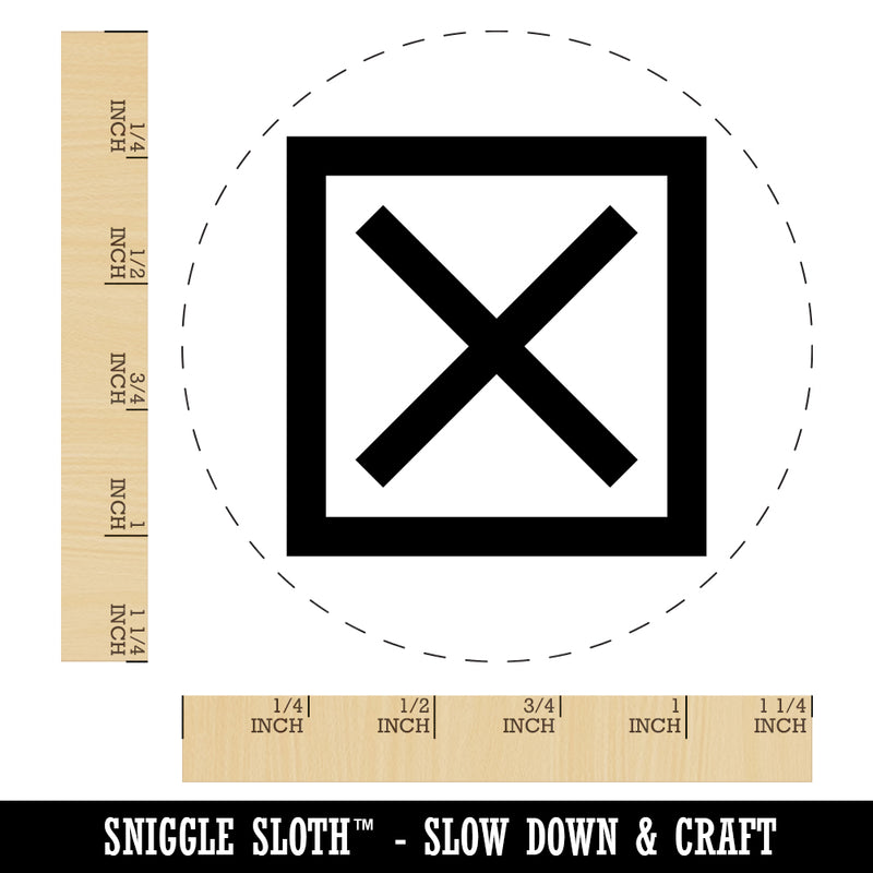 X in Box Cancel Error Checkbox Rubber Stamp for Stamping Crafting Planners