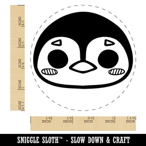 Charming Kawaii Chibi Penguin Face Blushing Cheeks Rubber Stamp for Stamping Crafting Planners