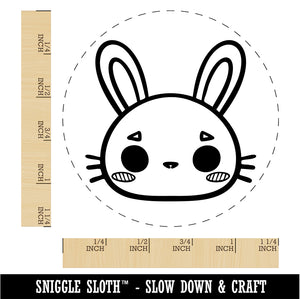 Charming Kawaii Chibi Rabbit Bunny Face Blushing Cheeks Rubber Stamp for Stamping Crafting Planners