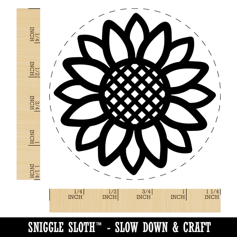 Summer Sunflower Rubber Stamp for Stamping Crafting Planners