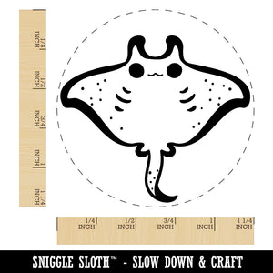 Sweet Kawaii Chibi Manta Ray Rubber Stamp for Stamping Crafting Planners