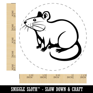 Curious Rat Rodent Rubber Stamp for Stamping Crafting Planners