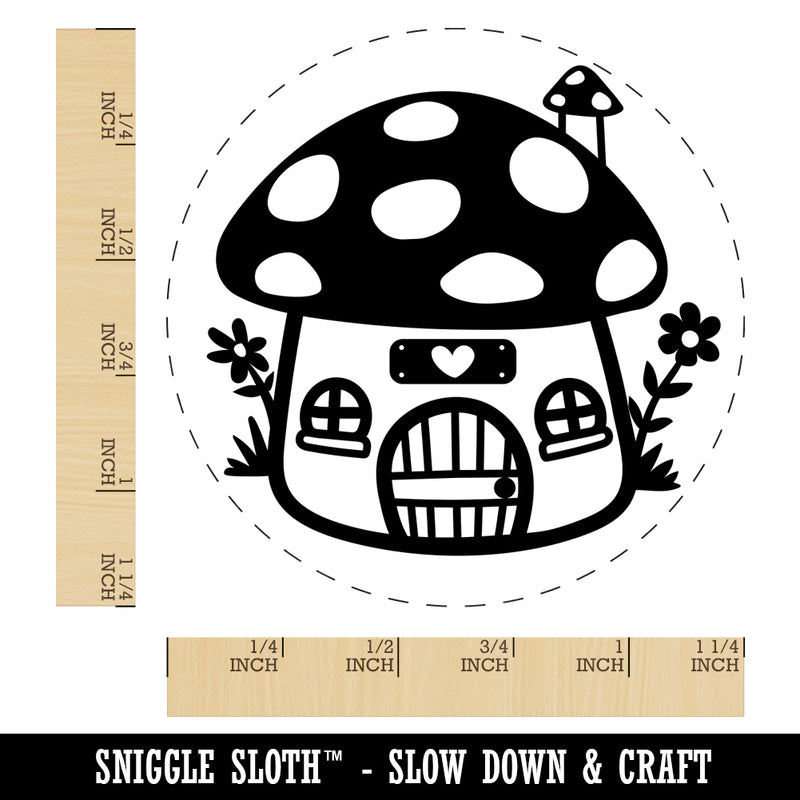 Cute Mushroom Gnome Home Rubber Stamp for Stamping Crafting Planners