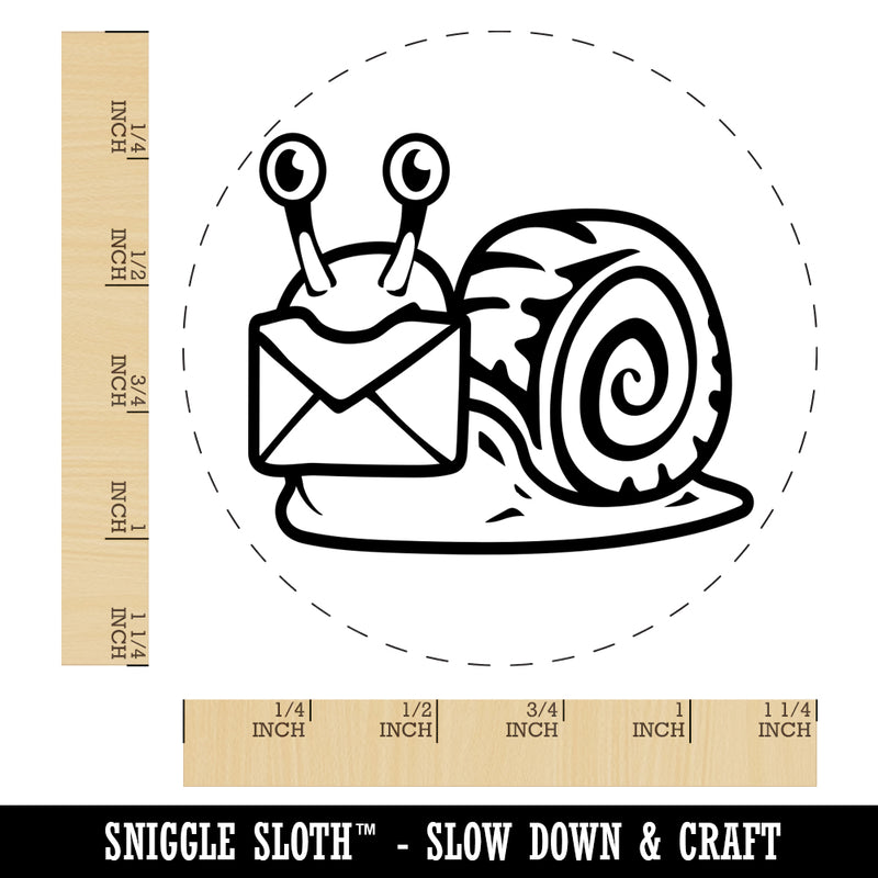 Cute Snail with Mail Gastropod Rubber Stamp for Stamping Crafting Planners